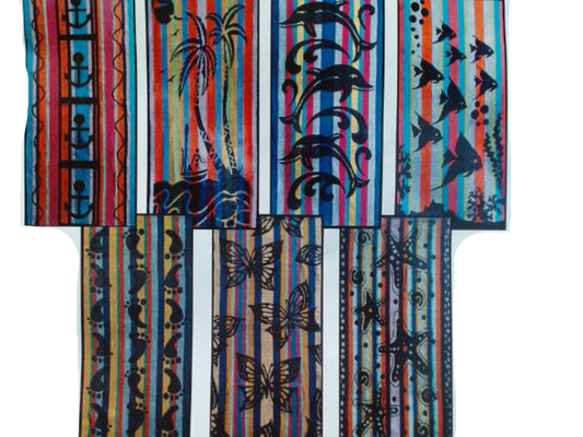 Jacquard terry beach towel assortment 29x59 inches(endcap)