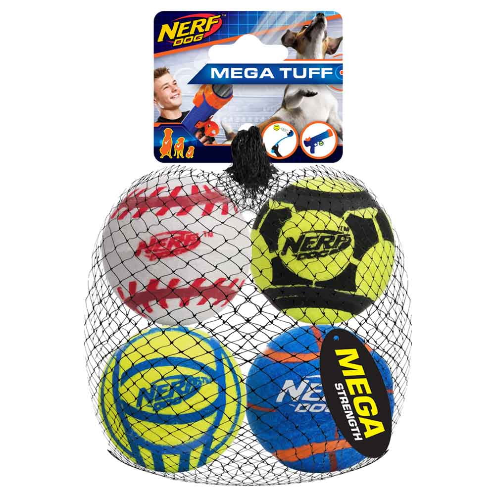 Dog Toy Mega Tuff Balls 4pk. Nerf Dog - Additional View