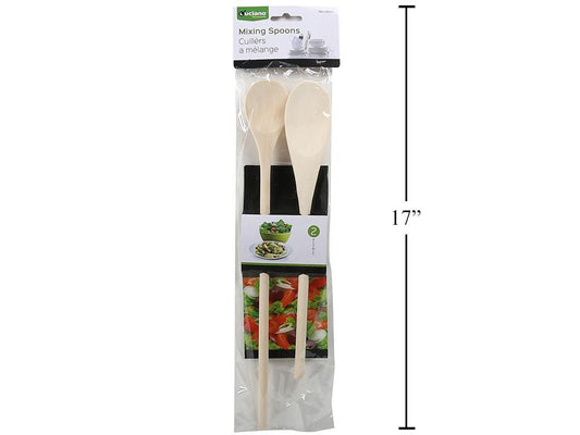 Mixing spoons 2 pk wooden luciano