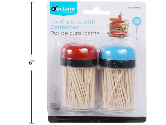 Toothpicks with container - 400 pc - 2 containers