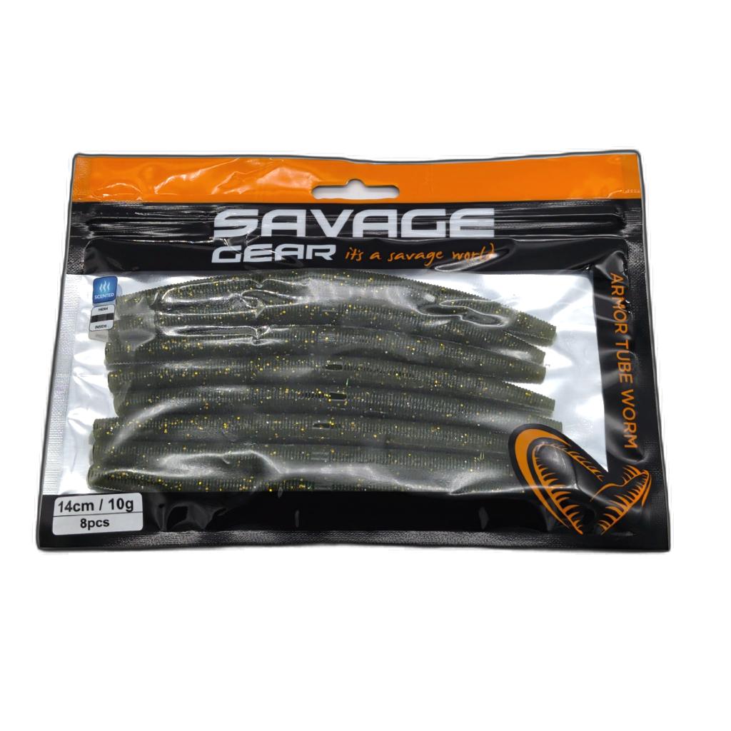 Armor Tube Worm 8 pces. 14cm 10g. Sinking Baby Bass Savage Gear