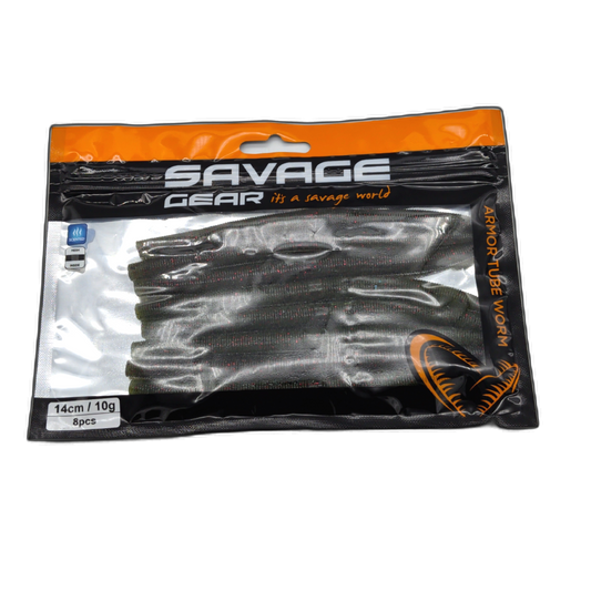 Armor Tube Worm 8pk. 14cm 10g. Sinking Light Watermelon Red Savage Gear
