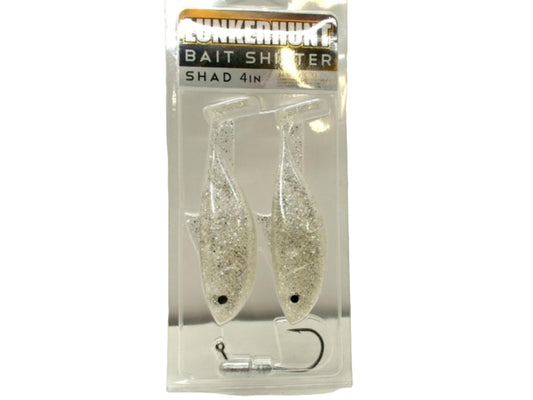 Bait Shifter Shad 4" 3/8oz. Ice 2pk. Lunkerhunt