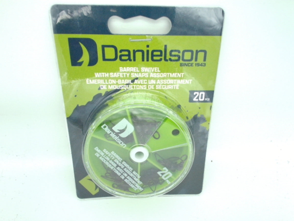 Émerillon Baril avec Agrafes de Sécurité Assortiment 20 pièces. Danielson