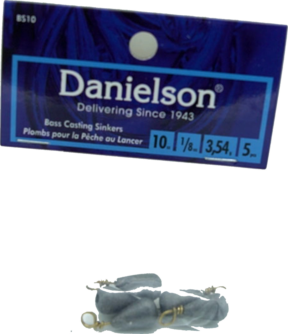 Plombs de lancer pour la basse 5 pièces. 1/8oz. Danielson