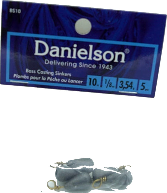 Bass Casting Sinkers 5pc. 1/8oz. Danielson