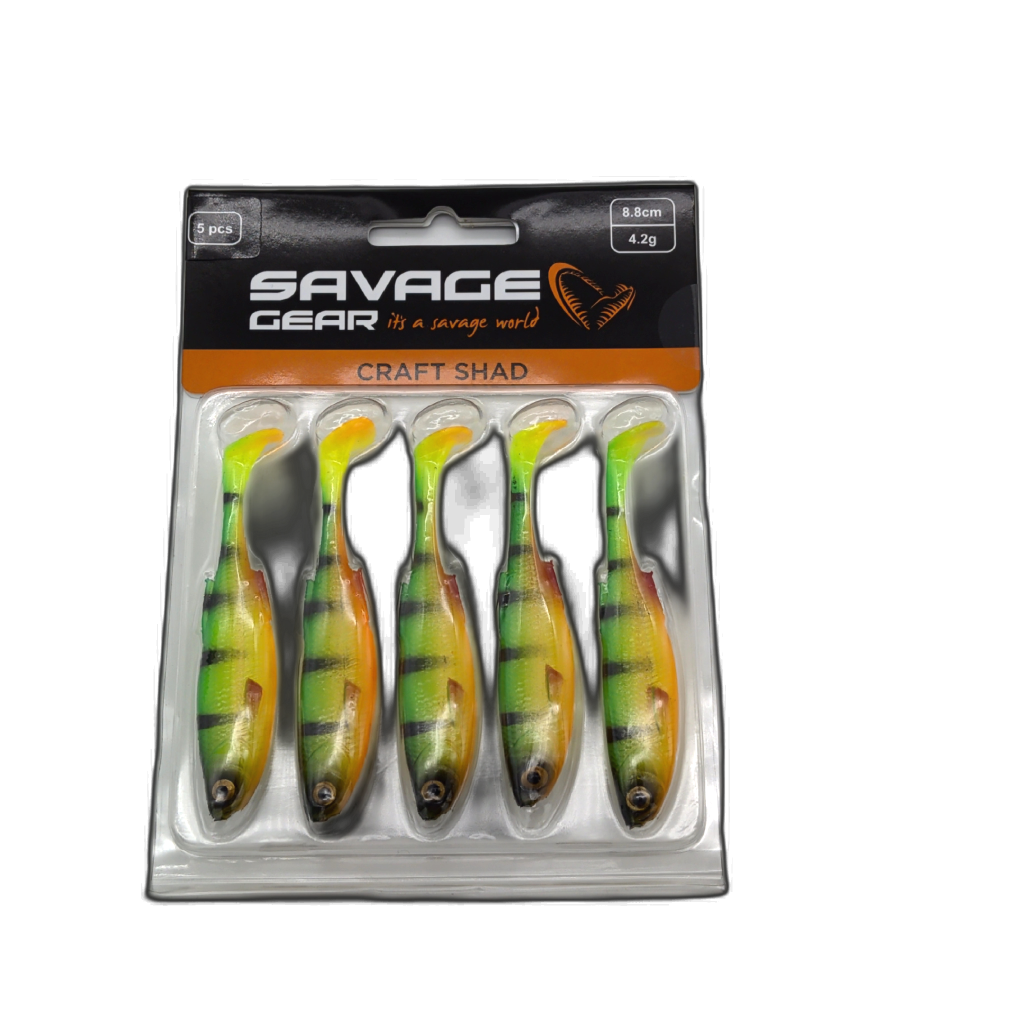 Craft Shad 5pk. 8.8cm 4.2g. Firetiger Savage Gear