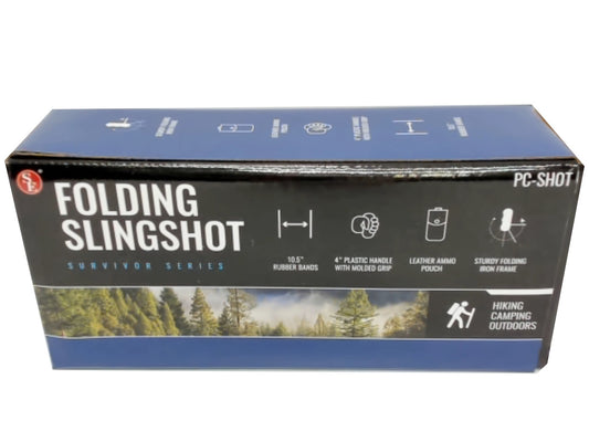 Folding Slingshot 4" Handle w/Molded Grip 10.5" Rubber Bands