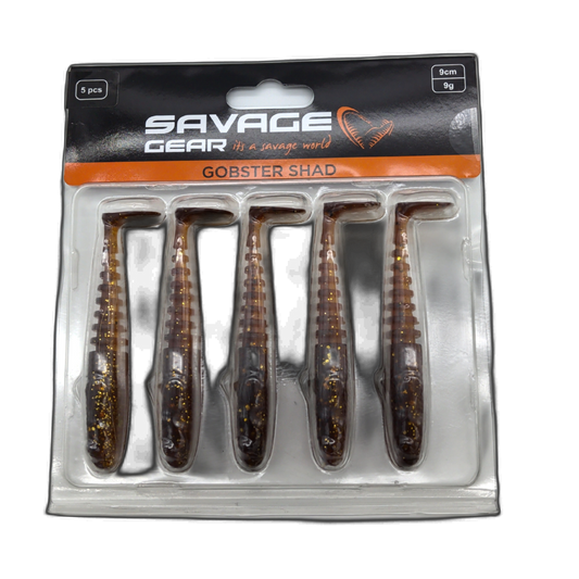 Gobster Shad 5pk. 9cm 9g. Motoroil Uv Savage Gear