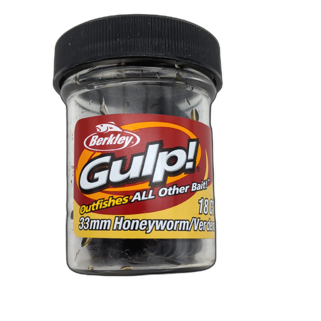 33mm Honeyworm 18pk. Black Gulp! Berkley