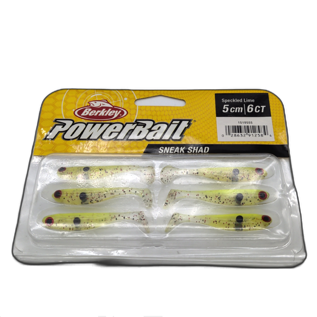 Powerbait Sneak Shad 6 p. 5 cm Lime moucheté Berkley