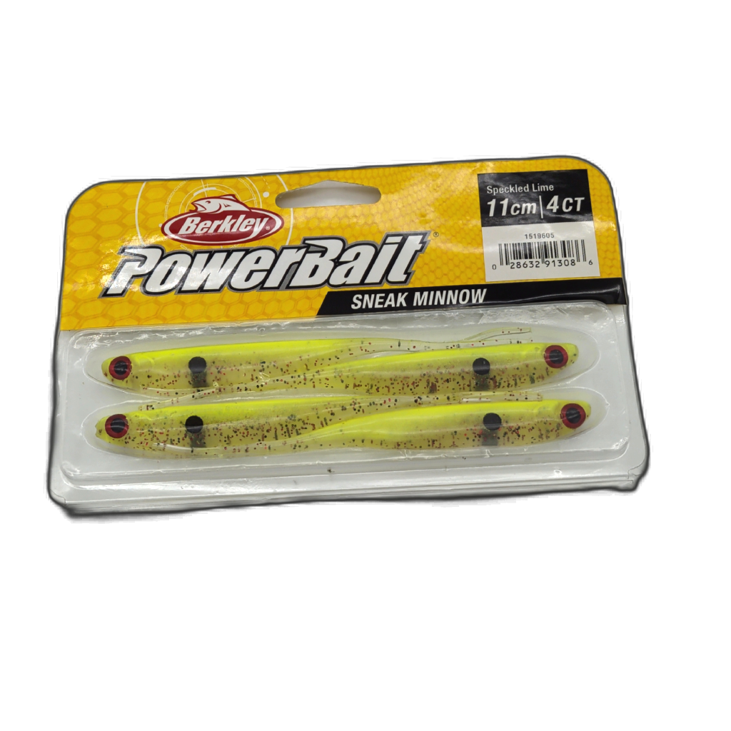 Powerbait Sneak Minnow 4 pièces. 11 cm Lime tachetée Berkley