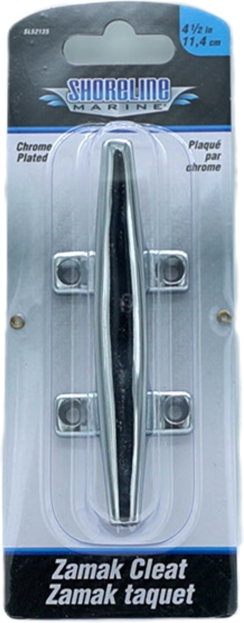 Zamak Cleat 4.5" Chrome Plated Shoreline Marine - Additional View