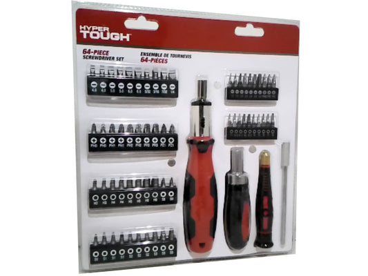 Screwdriver Set 64Pc Hyper Tough