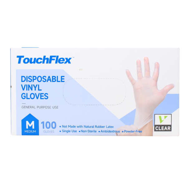 Touchflex Vinyl Gloves 100ct Size M