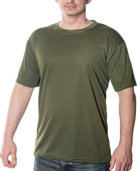Military T-shirts Xxlarge Olive Kwik Dry Short Sleeve