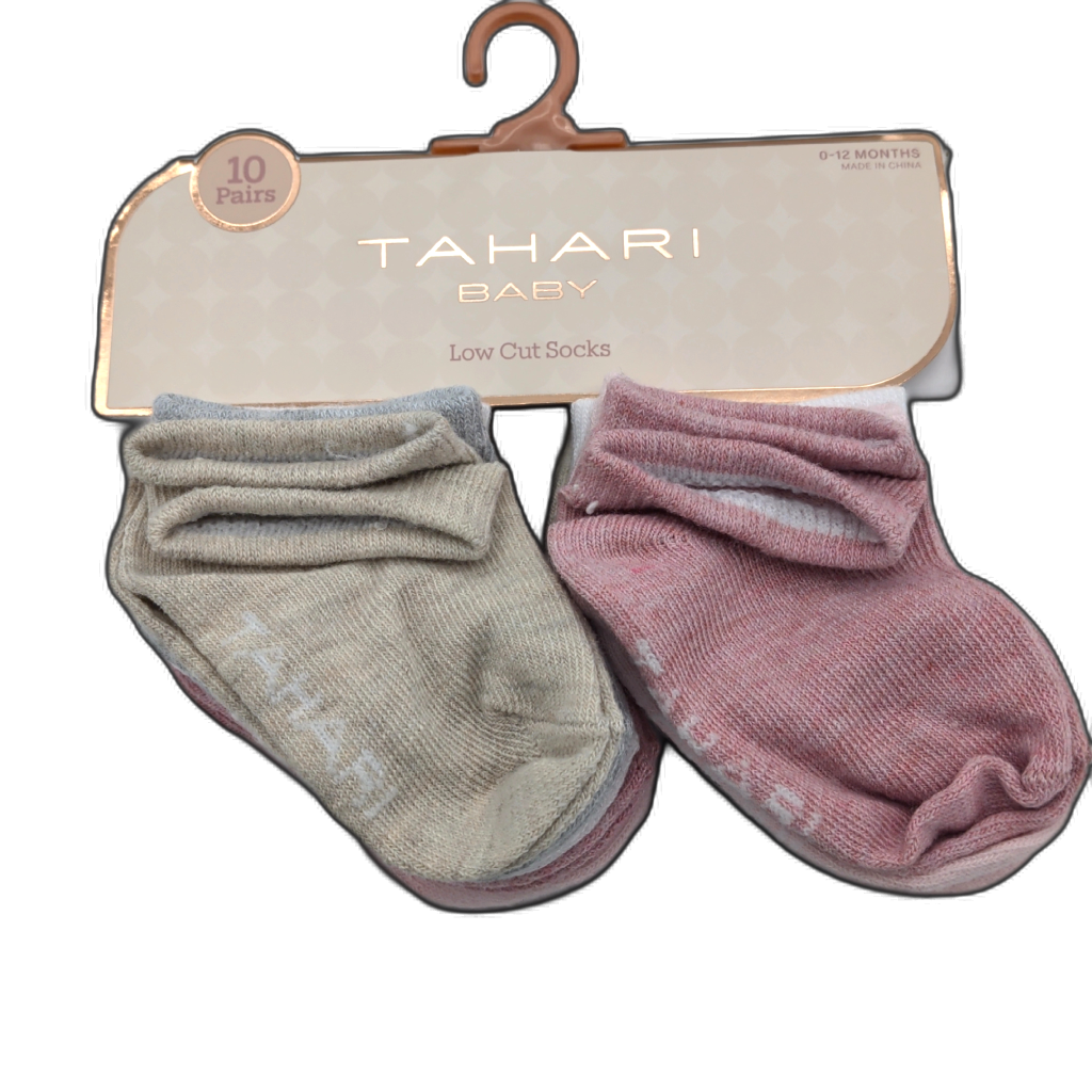 Baby Socks Girls 10pk. Pink & White Low Cut Tahari