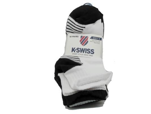 Socks Boy's 10pk. Size 6-8 K-Swiss Assorted