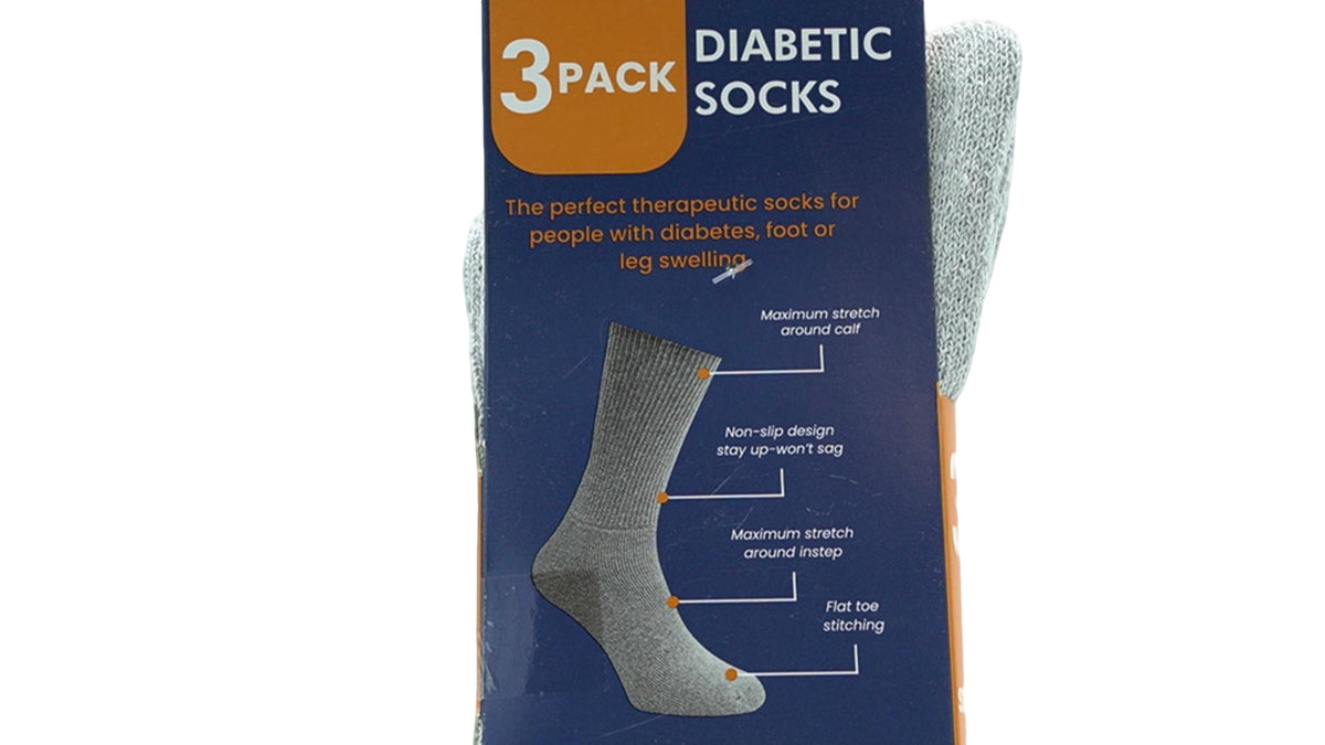 Diabetic Socks 3pk. Grey Size 10-13 - Additional View