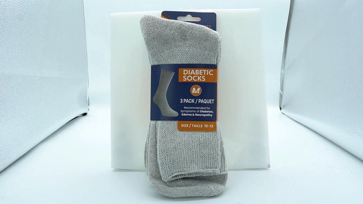 Diabetic Socks 3pk. Grey Size 10-13