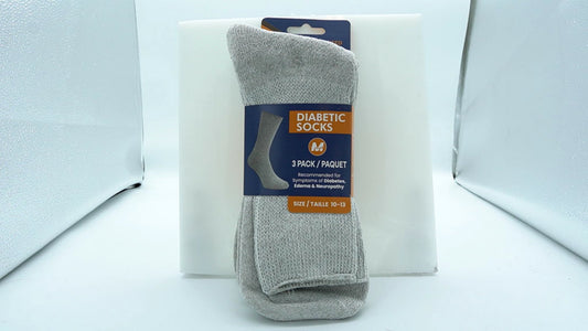 Diabetic Socks 3pk. Grey Size 10-13