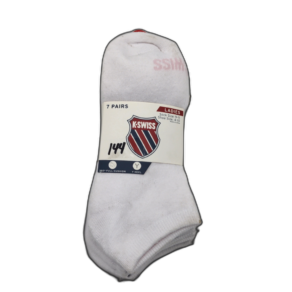 Ladies Socks 7pk. Size 9-11 White K-swiss