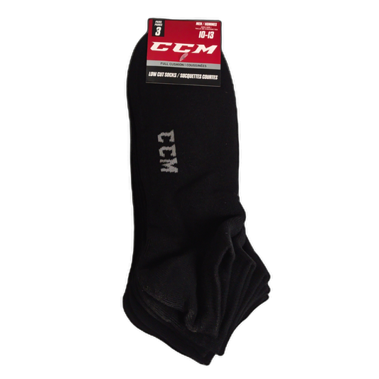 Men's Low Cut Socks 3pk. Black Size 10-13 Ccm