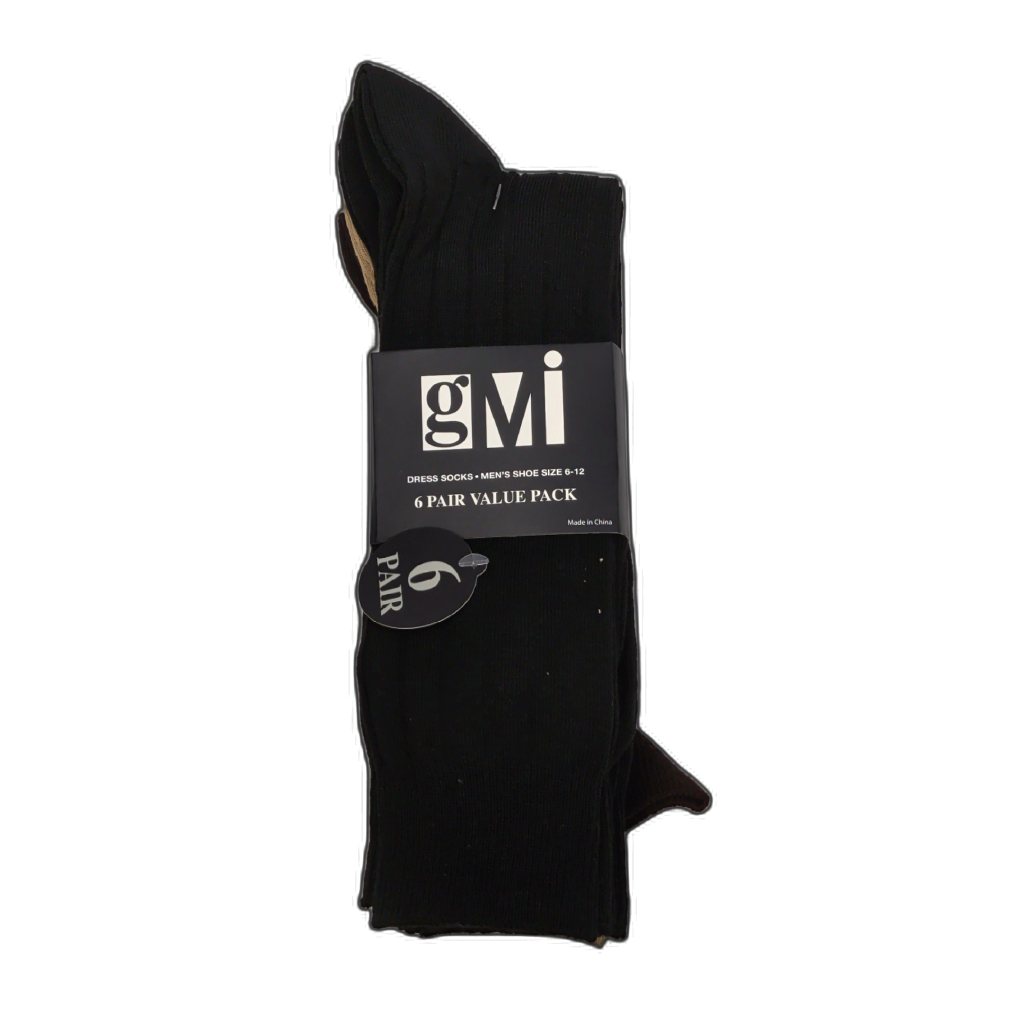 Men's Dress Socks 6pk. Assorted Gmi