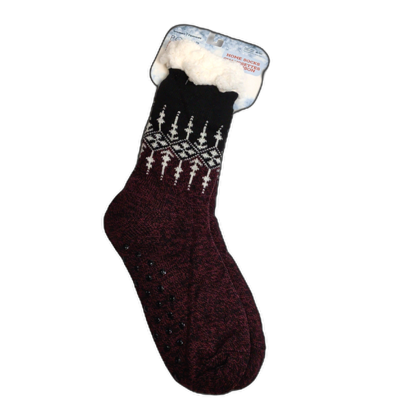 New Polar Heat Women's Home Socks Black Burgundy Size 4-10 for $6.99