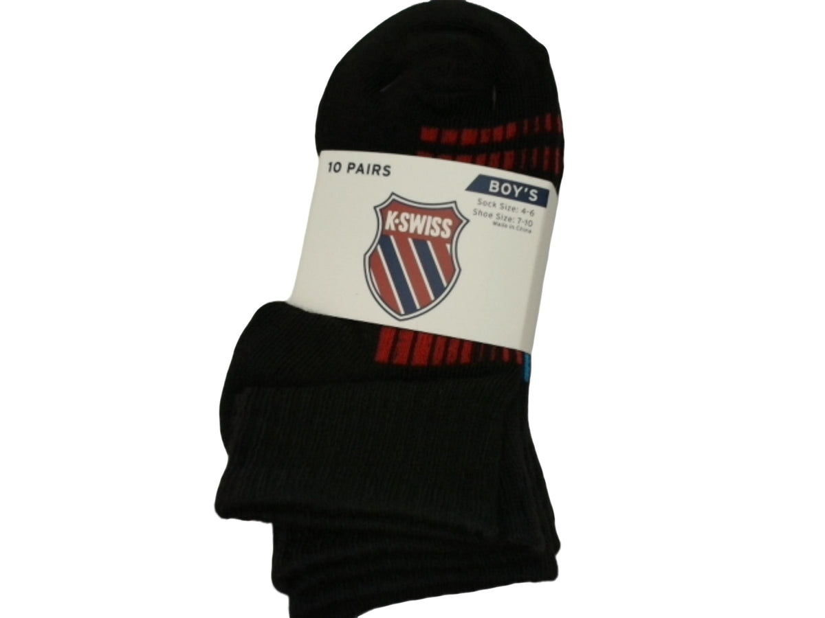 Socks Boy's 10pk. Size 4-6 K-Swiss Assorted - each sold individually