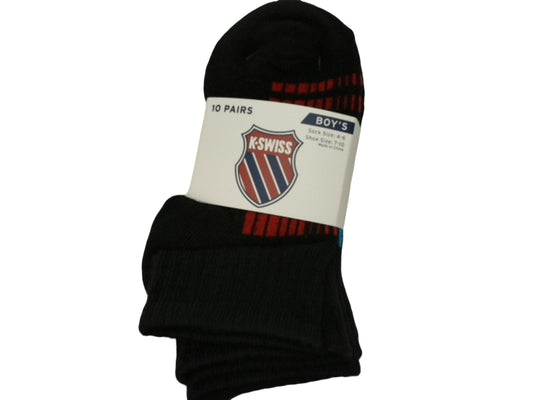 Socks Boy's 10pk. Size 4-6 K-Swiss Assorted - each sold individually