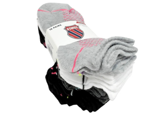 Socks Girl's 10pk. Size 6-8 K-Swiss Assorted