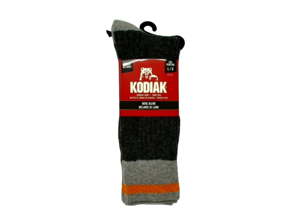 Chaussettes Kodiak lot de 2. Mélange laine charbon grand