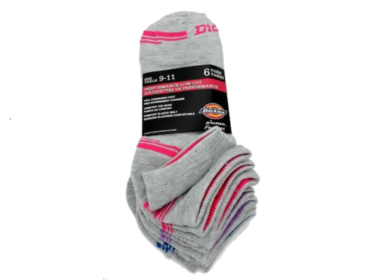 Socks Ladies Low Cut 6pk. Grey Assorted Dickies