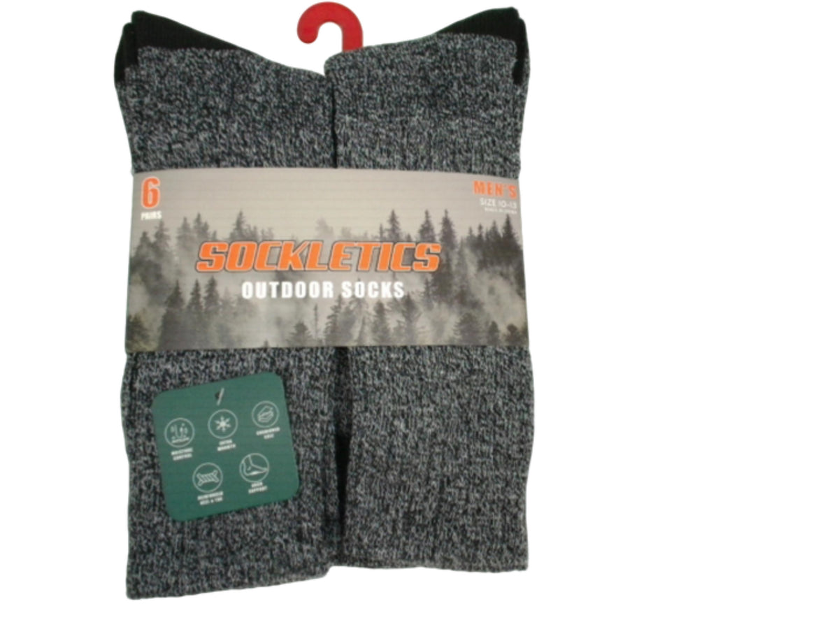 Socks Men's 6pk. Outdoor Crew Sockletics Size 10-13