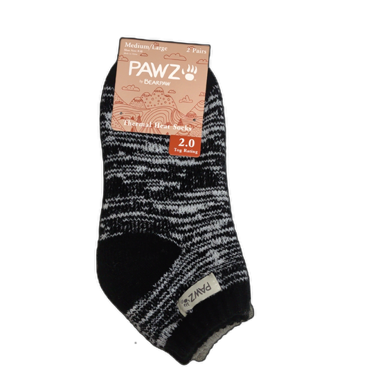 Thermal Heat Socks 2 Pairs Med/large Black & Grey Pawz