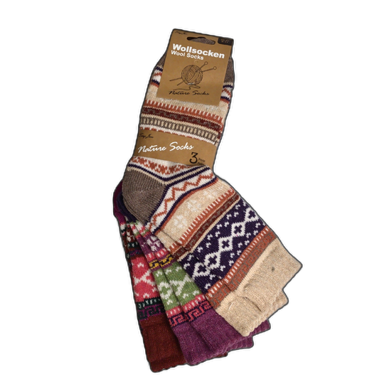 Wollsocken Wool Socks Nature 3pk. Size 9-11