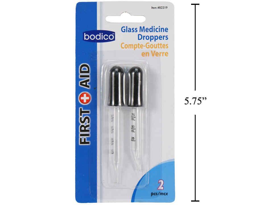 Compte-gouttes médicaux en verre lot de 2 de 1 ml chacun