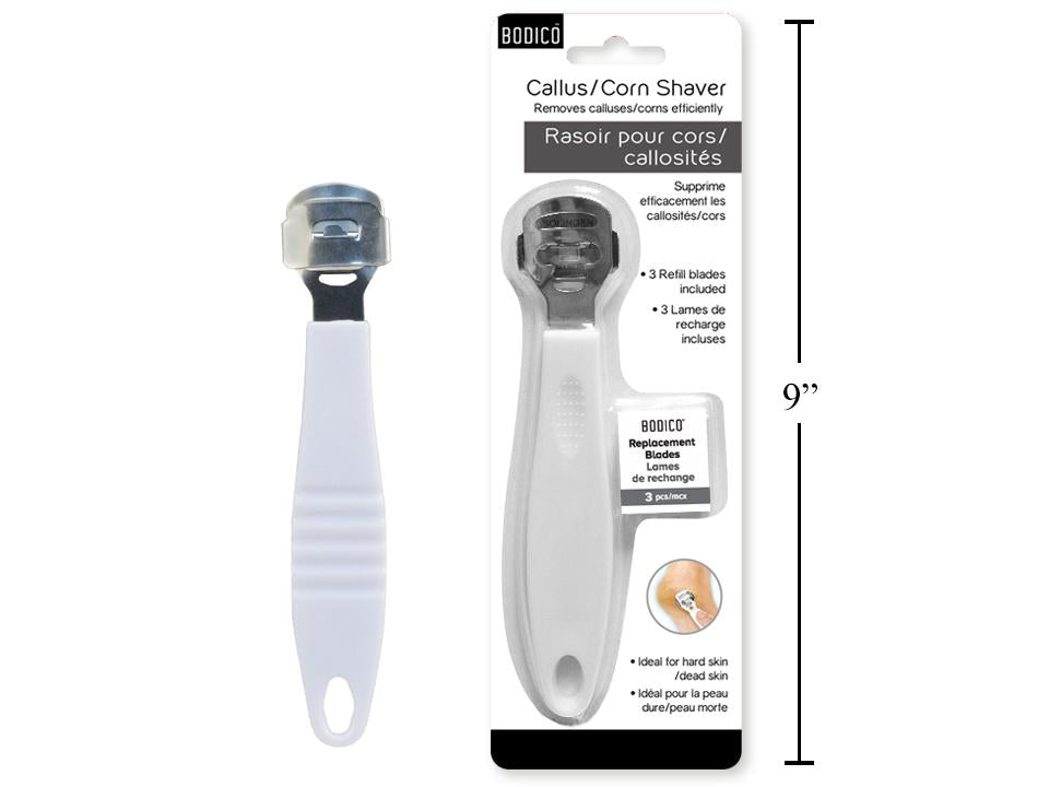 Callus/Corn Shaver w/3 Refill Blades Bodico