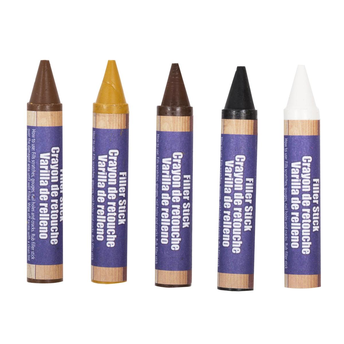 Furniture repair wood filler sticks 5 pc 5 colours - Additional View