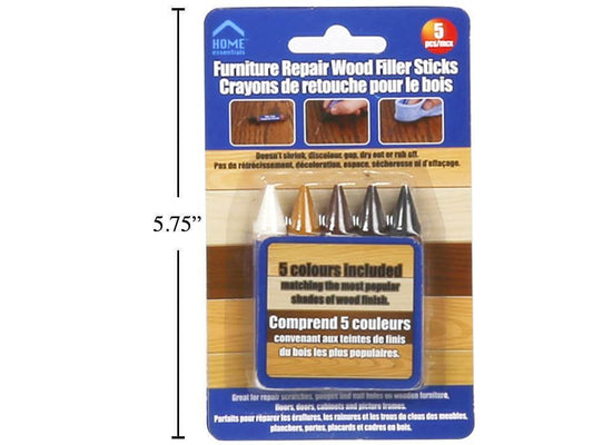 Furniture repair wood filler sticks 5 pc 5 colours