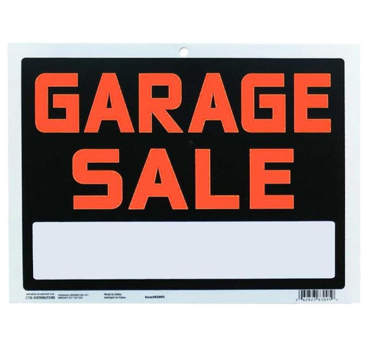 PVC Sign "Garage Sale" 9x12"