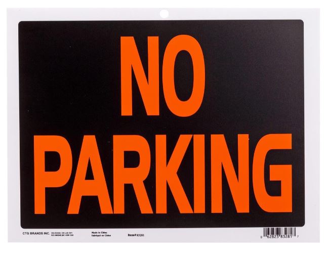 PVC Sign "No Parking" 9x12"
