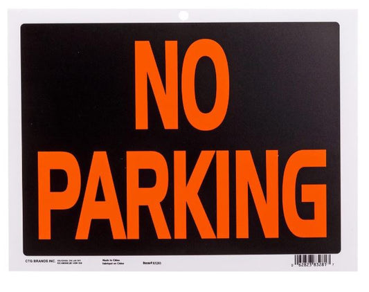PVC Sign "No Parking" 9x12"
