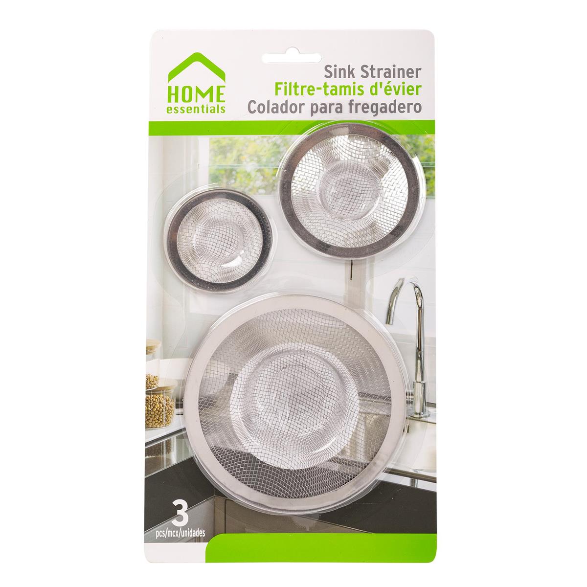 Sink Strainers 3-pc Steel Mesh