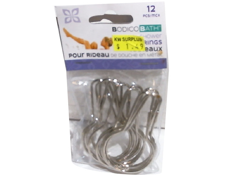 Metal Shower Rings 12pc Bodica Bath