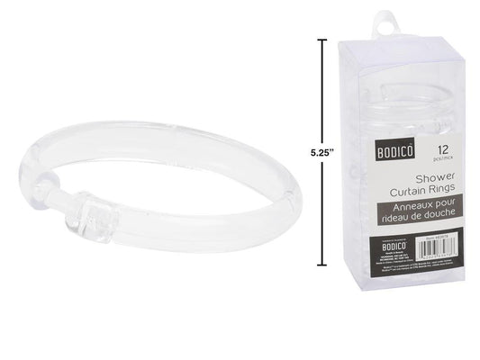 Shower Rings 12pc.Clear Bodica Bath