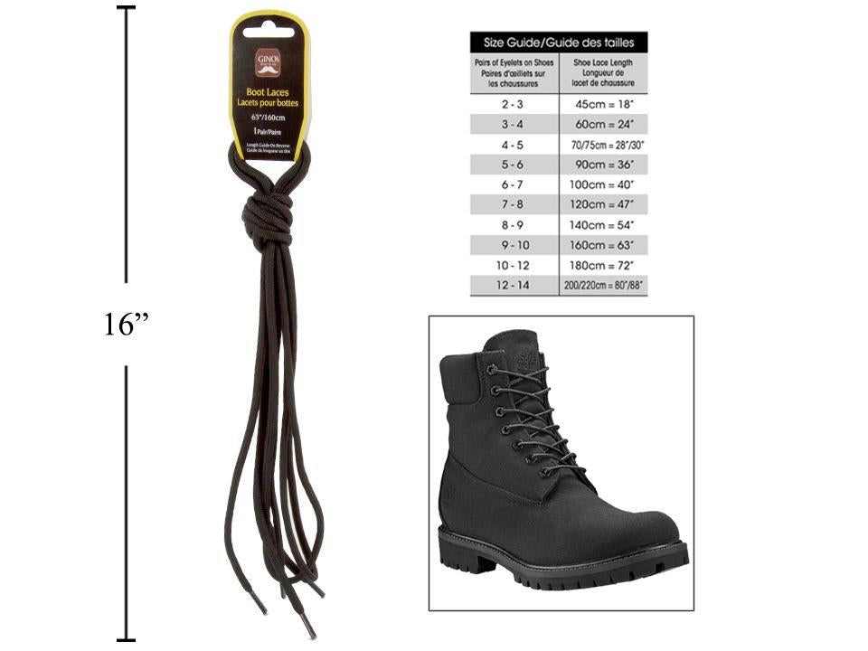 Boot Laces 63" Black Gino's