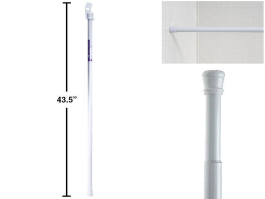 Shower Curtain Rod 42" to 72" White Steel Bodico