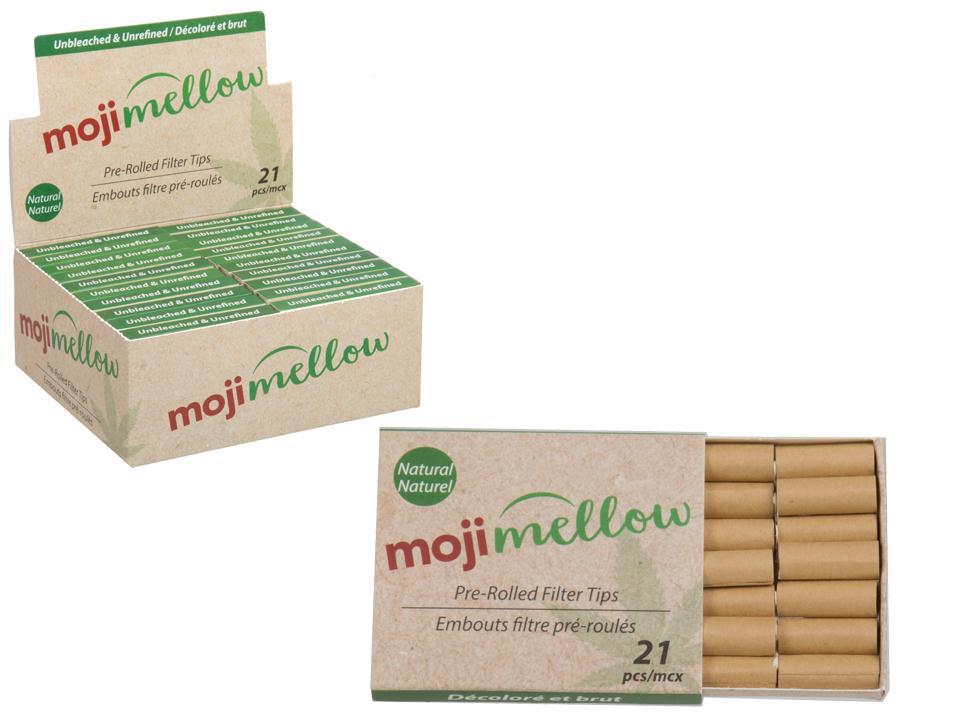 Filter Tips, Pre-Rolled 21-PC Printed Box, 20/DSP Moji Mellow